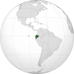 Location of Ecuador (dark green)
