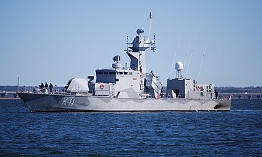 HMS Stockholm (K11) på besök i Kalmar våren 2010.