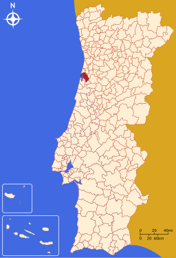 Aveiros läge i Portugal