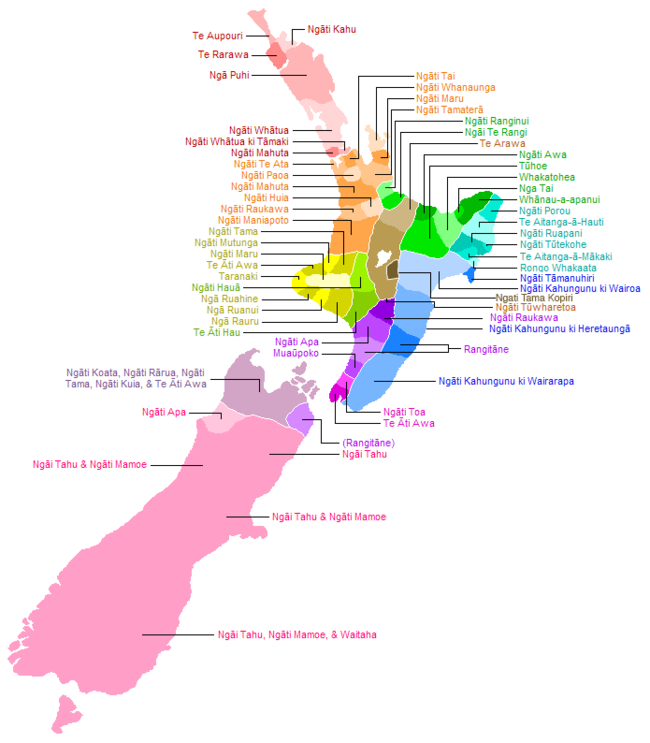 The location of Iwi in New Zealand.