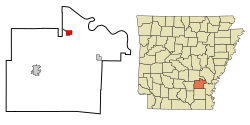 Location in Lincoln County and the state of آرکانزاس