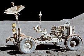 The U.S. Apollo Lunar Roving Vehicle from Apollo 15 on the Moon in 1971. (NASA)