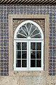 Moorish tiles surrounding a large arch window