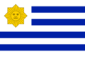 Bandera de l'Estat Oriental usada per les forces del Partit Nacional fins a l'any 1850