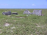 Settlement remains, radio mast in background