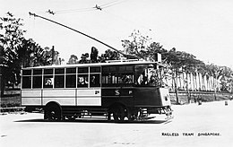Trolleybus, seen from the side