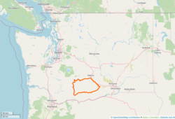 Location of the Yakama Indian Reservation within Washington