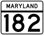 Maryland Route 182 marker