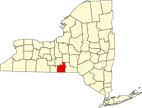 タイオガ郡の位置を示したニューヨーク州の地図