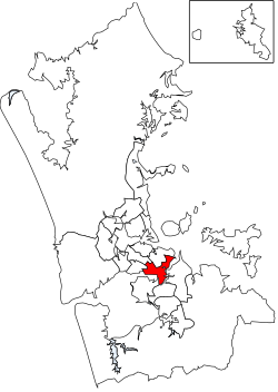 Location of Maungakiekie-Tāmaki