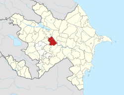 Map of Azerbaijan showing Barda District