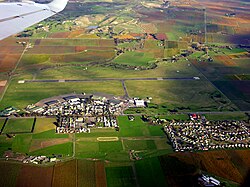 Woodbourne, with the airport and base in the middle and the settlement at the lower right