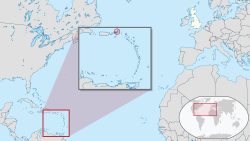 Локација Британских Девичанских Острва (уоквирено црвеном бојом)