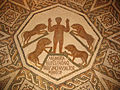 Mosaico de Daniel en la fosa de los leones, expuesto en el Museo Nacional del Bardo.