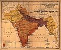 1909 Population Density, Map of British of Indian Empire, 1909, showing the population density.