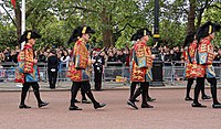 Heralds in the state procession following the funeral of Queen Elizabeth II.