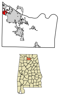 Location in Morgan County, Alabama