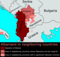 阿尔巴尼亚人占多数的大阿尔巴尼亚
