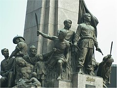 The Bonifacio Monument in Caloocan depicting the Katipunan and the Philippine Revolution