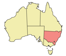 Mapa ning Australia kambe ning New South Wales makapasala