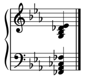 One measure of music notation showing an eight-note chord.