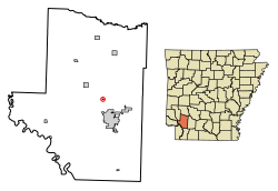 Location of Oakhaven in Hempstead County, Arkansas.
