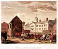 Moving a building, Philadelphia, Pennsylvania, 1799.