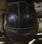 An example of an early leather hard hat.