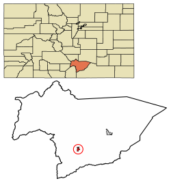 Location of La Veta in Huerfano County, Colorado.