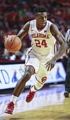 Buddy Hield playing for the Oklahoma Sooners in a basketball game in 2016