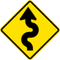 PG-3b Winding road, first curve to left