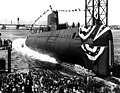 Image 2The launching ceremony of the USS Nautilus January 1954. In 1958 it would become the first vessel to reach the North Pole. (from Nuclear power)