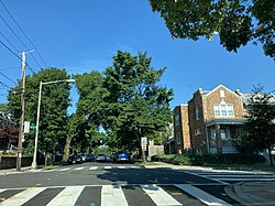 Intersection of 8th St. and Madison St. NW, in Brightwood Park, July 2021.