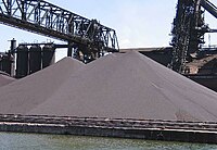 This heap of iron ore pellets will be used in steel production.