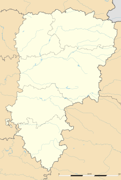 Mapa konturowa Aisne, w centrum znajduje się punkt z opisem „Laon”