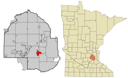 Location of Hopkins within Hennepin County, Minnesota