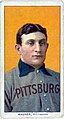 Image 13The American Tobacco Company's line of baseball cards featured shortstop Honus Wagner of the Pittsburgh Pirates from 1909 to 1911. In 2007, the card shown here sold for $2.8 million. (from Baseball)