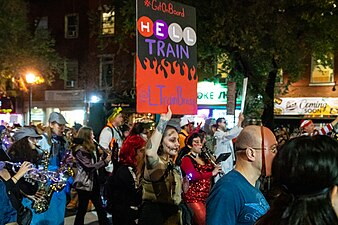 The L Train Brass Band (2019) Many bands, including the Princeton University Band, the Queer Big Apple Corps, and the L Train Brass Band, pictured here in the 2019 parade, march in the parade every year.