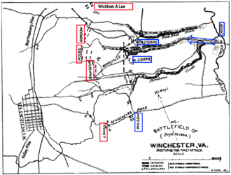 old map showing troop positions