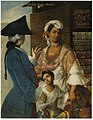 1763, (en) Miguel Cabrera.- Mexican Casta paintings, séries (es) Pintura de Castas, 1. De español e india, Mestizo
