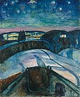 Noche estrellada, 1922-1924, óleo sobre lienzo, 120.5 x 100 cm, Munch Museum, Oslo.