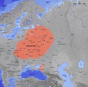 Harta Rusiei Kievene în secolul al XI-lea