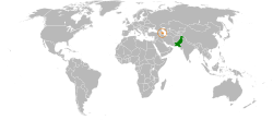 Map indicating locations of Pakistan and Azerbaijan
