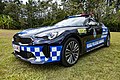 A Queensland Police Service Kia Stinger Highway Patrol car