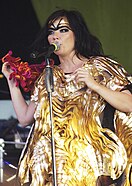 Björk performing