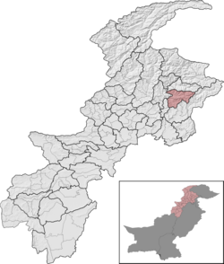 Battagram District (red) in Khyber Pakhtunkhwa
