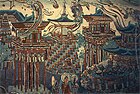 Fresco from Dunhuang depicting typical Tang architecture