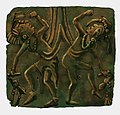Image 14A illustration of the Upper Bluff Lake Dancing Figures repoussé copper plate, an artifact of the Mississippian culture found at the Saddle Site in Union County, Illinois. Image credit: H. Rowe (from Portal:Illinois/Selected picture)