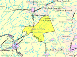 Census Bureau map of East Amwell Township, New Jersey
