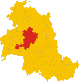 Kommunens läge i provinsen Perugia